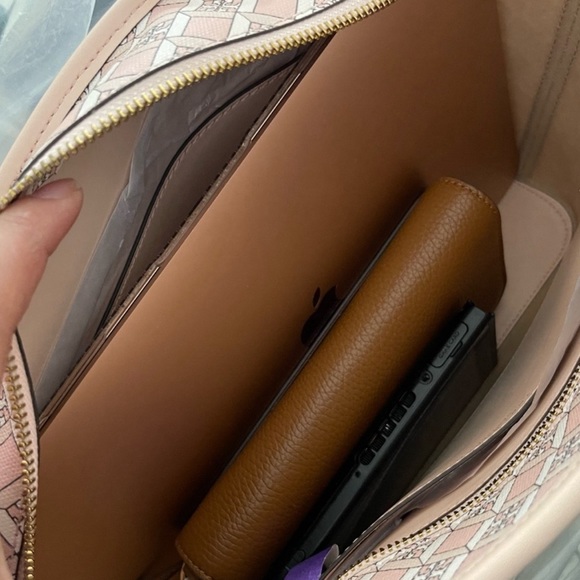 New Tory Burch Women's Geo Logo Mini Top Zip Tote - Picture 11 of 13